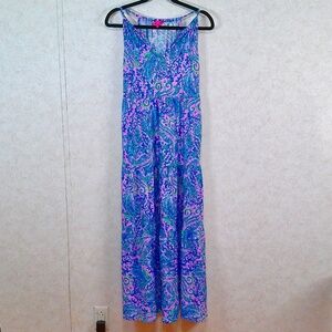 NWOT Lilly Pulitzer Coy & Kelp Maxi Dress Shoulder Straps 100% Cotton Size XS